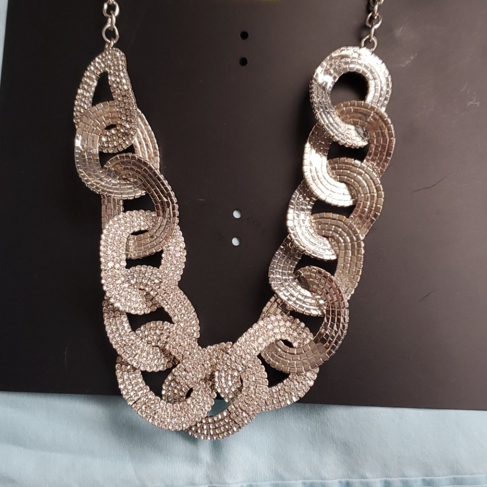 New Thalia Sodi adjustable rhinestone link necklac